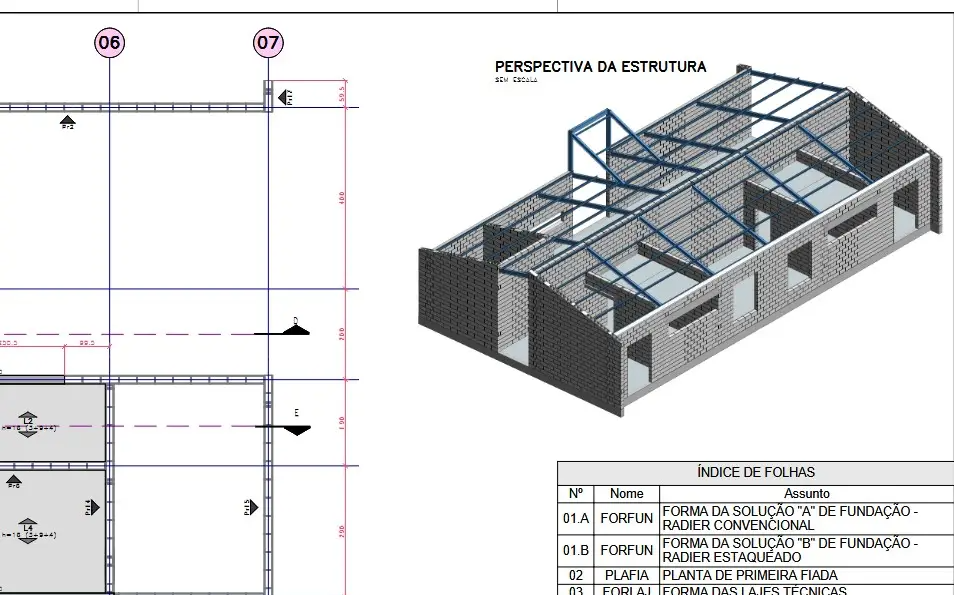 Detalhes técnicos do projeto de arquitetura. 